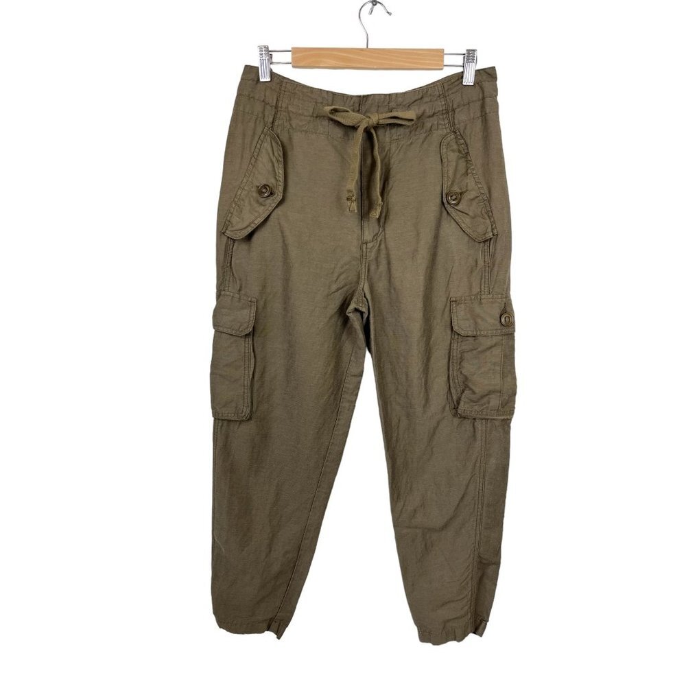 Vince Utility Cargo linen Pants olive green‎ size XS